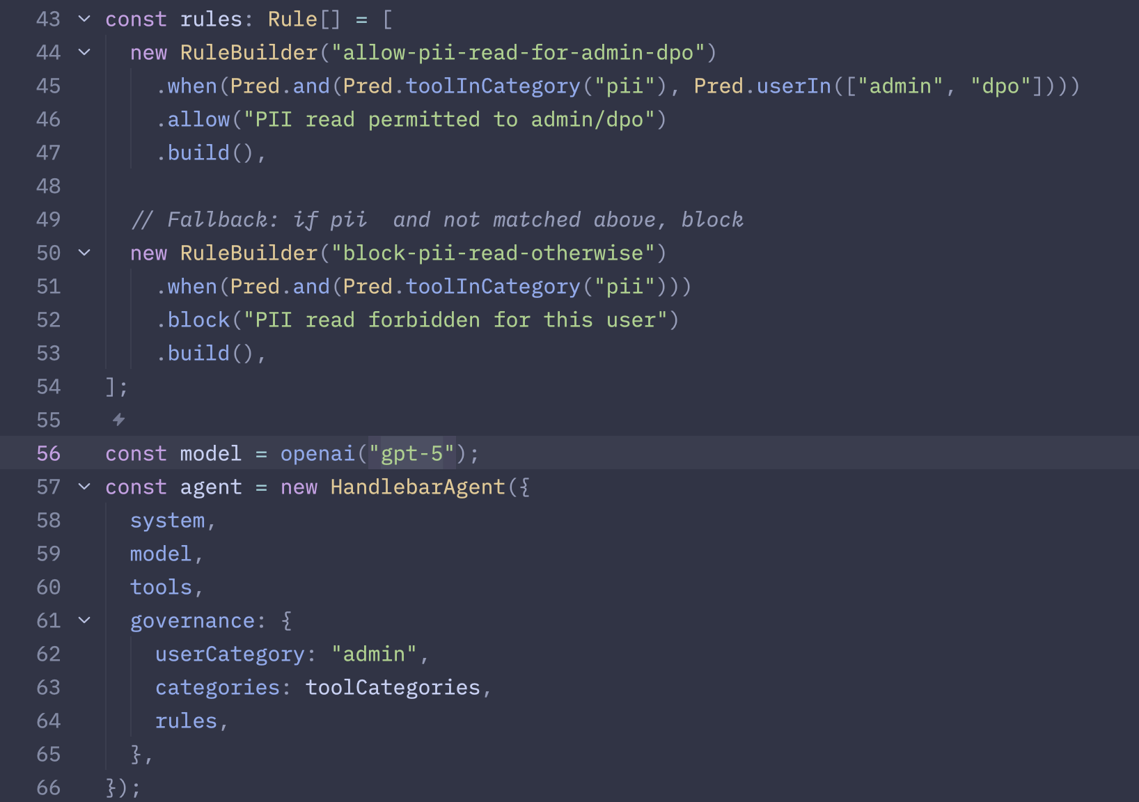 Handlebar SDK config